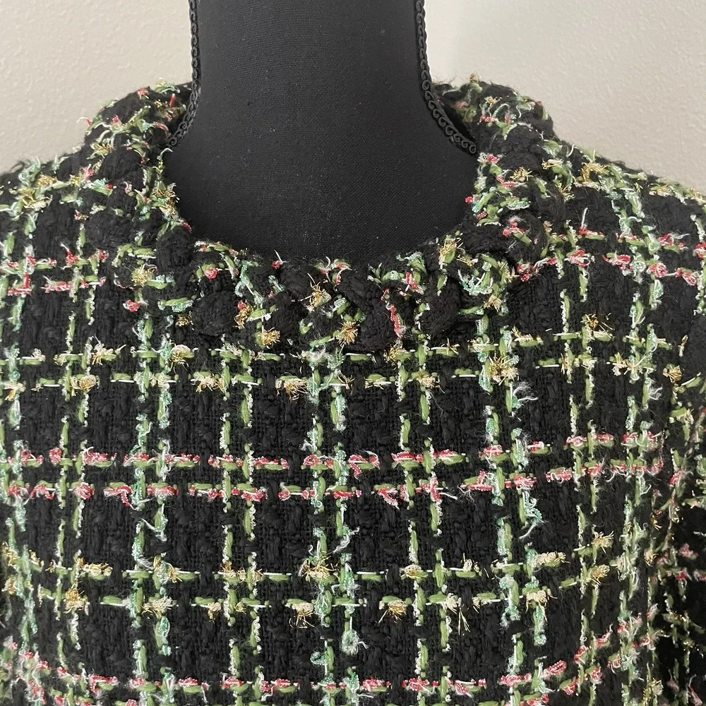 TUCKERNUCK Womens Sz M Holly Tinsel Tweed Long Sleeve Jackie Dress Boucle Luxe - Picture 4 of 11